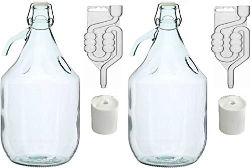 SET 8tlg. FLASCHE GÄRBALLON + STOPFEN + GÄRRÖHRCHEN + BÜGELVERSCHLUSS 5L BDG5D von MultiDepot