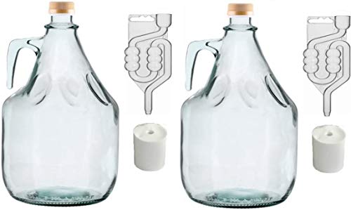 SET 8tlg. FLASCHE GÄRBALLON + STOPFEN + GÄRRÖHRCHEN + SCHRAUBVERSCHLUSS 5L BDG5Z von MultiDepot