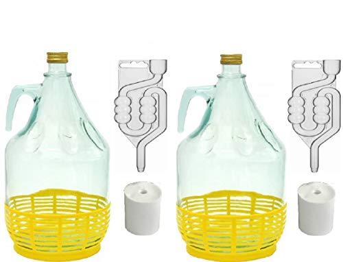 SET 8tlg. FLASCHE GÄRBALLON + STOPFEN + GÄRRÖHRCHEN + SCHRAUBVERSCHLUSS 5L BDP5Z von MultiDepot