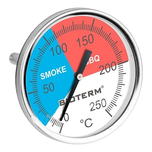 BROWIN® Analog Grillthermometer | Thermometer für Smoker und Grill | Deckelthermometer für BBQ und Räucherofen | Rauchgasthermometer aus Edelstahl (Analog Grillthermometer Ø 54 mm) von Browin
