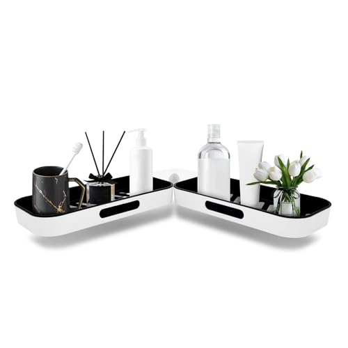 MultiValue Adhesive Dusche Organizer, 180 Grad Rotation Wandmontage Badezimmer Regal Ohne Bohren Veranstalter Abnehmbare Wasserdicht Dusche Duschregal für Bad Küche Lagerung Zubehör (Weiß) von MultiValue