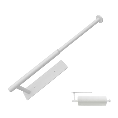 MultiValue Küchenrollenhalter, Klassischer Papierhandtuchhalter aus Kohlenstoffstahl Frei Verstellbarer Selbstklebender Rollenhalter Multifunktionshalter für Küchenschrank Bad (Weiß, A) von MultiValue