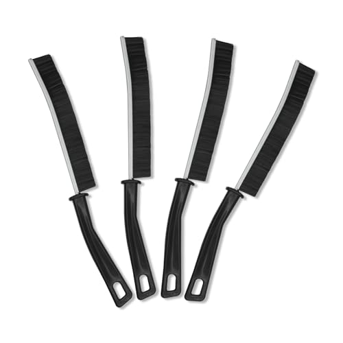 MultiValue Lücken-Reinigungsbürste, 4PCS Mehrzweck-Küchenreinigungsbürste Dauerhafte Harte Borsten-Badezimmer-Spaltreinigungsbürste mit langem Griff für Fenstertüren-Ecken (Schwarz) von MultiValue