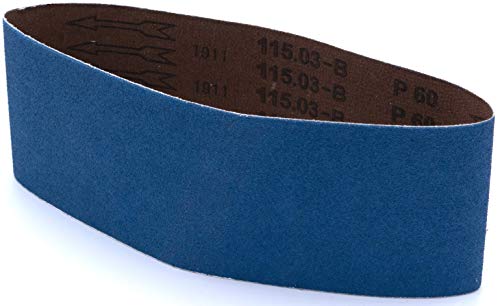 Multiblade Professioneler schleifbänder Zirkonia 100x610mm, 3 Stück, Korn 80, für Holz und Metall, Profesioneller Qualität, für Schleifbandmaschinen von Multiblade