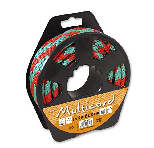 Multicord pdpca13 Seil Polypropylen/Polyester/Polyamid, geflochten, mehrfarbig, Ø 10 mm/10 m von Multicord