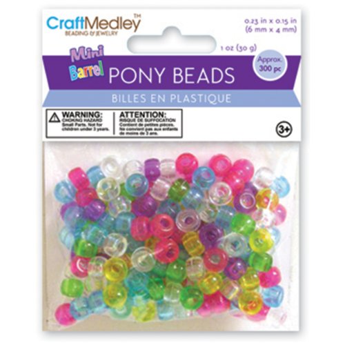 Multicraft Imports Mini Pony Perlen, 6 Barrel von 4 mm, transparent Multicolor Mix, 300 Pro Paket Multicraft Imports Mini Pony Perlen, 6 Barrel von 4 mm, transparent Multicolor Mix, 300 Pro Paket von Multicraft Imports