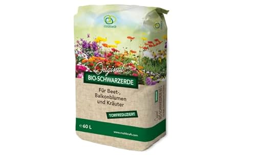Bio-Schwarzerde für Beet-, Balkonblumen und Kräuter 60 Liter mit Effektiven Mikroorganismen angereichert von Multikraft