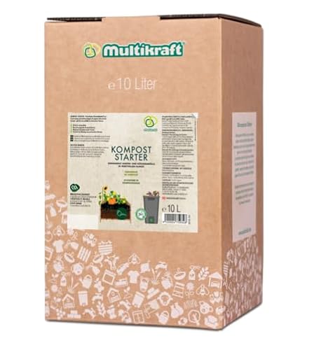 Multikraft Kompost Starter - Natürlicher Bodenhilfsstoff für schnelle Kompostierung von Garten- & Küchenabfällen - reduziert Oxidation & Fäulnis - fördert wertvollen Humus, 10 Liter von Multikraft