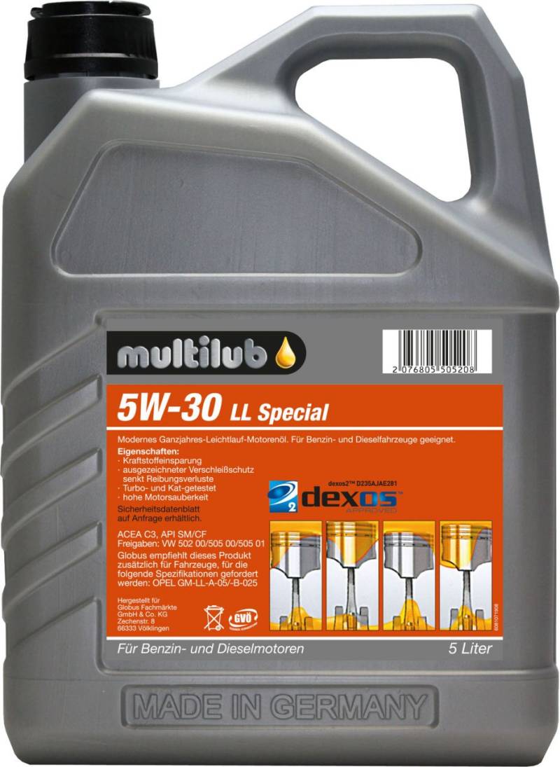 Multilub Motoröl 5W-30LL Special 5L von Multilub