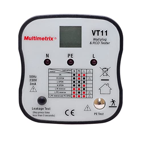 Multimerix Arnoux mmxp06230304-Prüfgerät für Steckdose, Erdung, 2-polig mit Schutzschalter, Rot Multimerix Arnoux mmxp06230304-Prüfgerät für Steckdose, Erdung, 2-polig mit Schutzschalter, Rot von Multimetrix