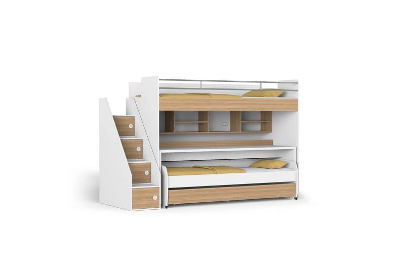 Multimo Etagenbett Multimo Ikon Stockbett für 3 Personen mit Schreibtisch von Multimo