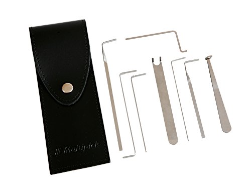 Multipick Lockpicking Spanner Profi Set 8-teilig für alle Profil-Schlösser aus Federstahl-Draht in Echtleder Etui von Multipick