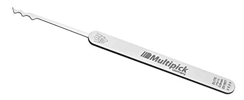 Multipick ELITE Profi Lockpicking Dietrich Rake - 0,6 mm - Made in Germany - Lockpicking Set - Dietrich Set für den professionellen Gebrauch für Schlüsseldienst und Behörden Chrome von Multipick