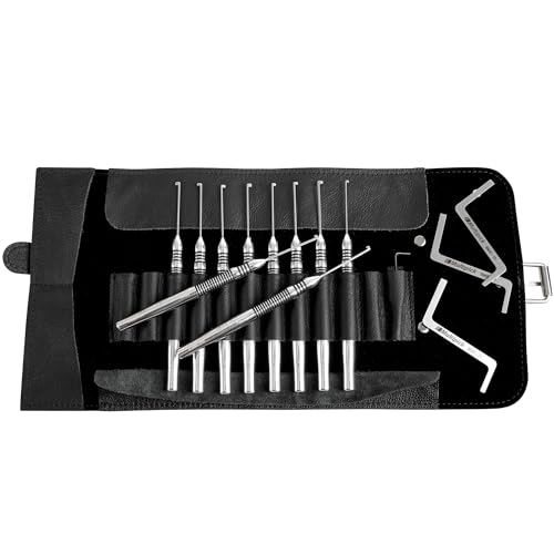 MULTIPICK G-Pro Lockpicking Set [Wechselbare Flag-Pick Klingen] Lockpick Tool, Schlösser knacken - Lock Picks inkl. Spanner - Schloss picking - Profi Dietrich Set - Lockpicking Kit - Pick Set Kit von Multipick