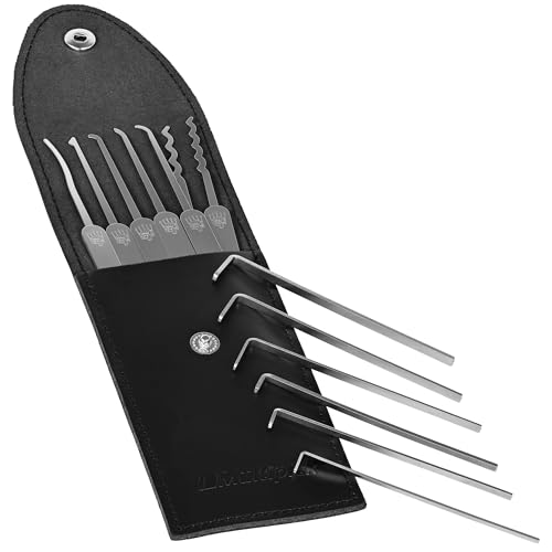 MULTIPICK ELITE 13 Lockpicking Set [13 Teile | 0,6 mm] Lockpick Tool, Schlösser knacken - Lock Picks inkl. Spanner - Schloss picking - Profi Dietrich Set - Profi Lockpicking Kit - Pick Set Kit von Multipick
