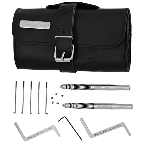 MULTIPICK G-Pro Starter Lockpicking Kit - [Wechselbare Flag-Pick Klingen] Profi Dietrich Set - Made in Germany - Lockpick Tool, Schlösser knacken - Lock Picks Spanner - Schloss picking - Pick Set von Multipick