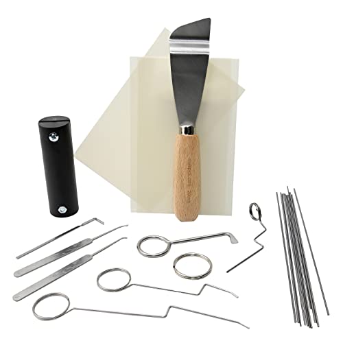 Multipick Super Dietrich Set Profi [27 Teile] Türöffnungswerkzeug - Türöffner inkl. Türfallengleiter & Öffnungskarten - Schlüsseldienst Werkzeug - Lockpicking Set - Türfallendraht von Multipick