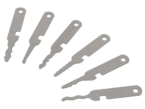 Multipick Dietrich Taschenmesser Klingen Set [6 Klingen] Lockpicking Set im Taschenmesserformat - Lockpicking Set Profi & Anfänger - Picking Tool - handliches Schlüsseldienst Werkzeug von Multipick