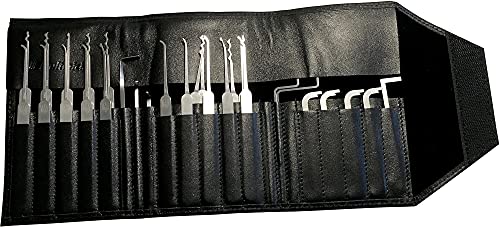 MULTIPICK ELITE 29 Lockpicking Set [29 Teile | 0,4 + 0,6 mm] Lockpick Tool, Schlösser knacken - Lock Picks inkl. Spanner - Schloss picking - Profi Dietrich Set - Lockpicking Kit - Pick Set Kit von Multipick