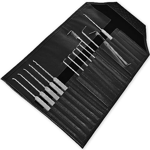 MULTIPICK ELITE 14 Profi Dietrich Set - [14 Teile | 0,6 mm] Made in Germany - Lockpick Tool, Schlösser knacken - Lock Picks inkl. Spanner - Schloss picking - Pick Set - Lockpicking Ki von Multipick