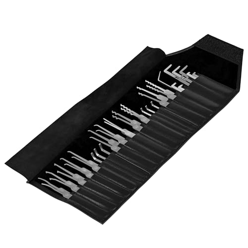 MULTIPICK ELITE 40 Profi Dietrich Set - [40 Tools | 0.4 + 0.6 mm] Made in Germany - Lockpick Tool, Schlösser knacken - Lock Picks inkl. Spanner - Schloss picking - Pick Set - Lockpicking Kit von Multipick