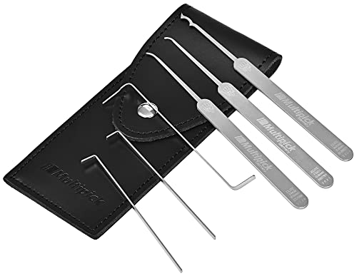 MULTIPICK ELITE 6 Profi Dietrich Set - [6 Teile | 0,6 mm] Made in Germany - Lockpick Tool, Schlösser knacken - Lock Picks inkl. Spanner - Schloss picking - Pick Set - Lockpicking Kit von Multipick