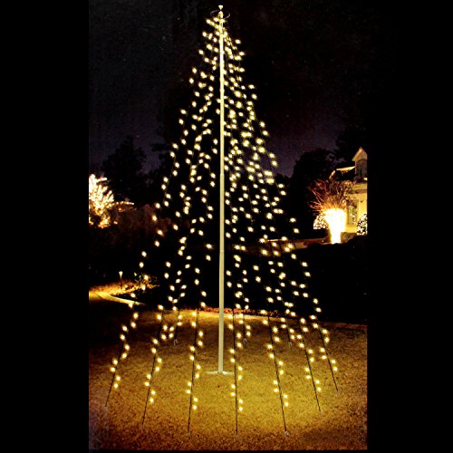 Multistore 2002 Fahnenmast Lichterkette - 360 LED`s, 10 Stränge a 8m, warmweisses Licht - Fahnenstangen Beleuchtung Weihnachtsdekoration Weihnachtsbaumbeleuchtung von Multistore 2002