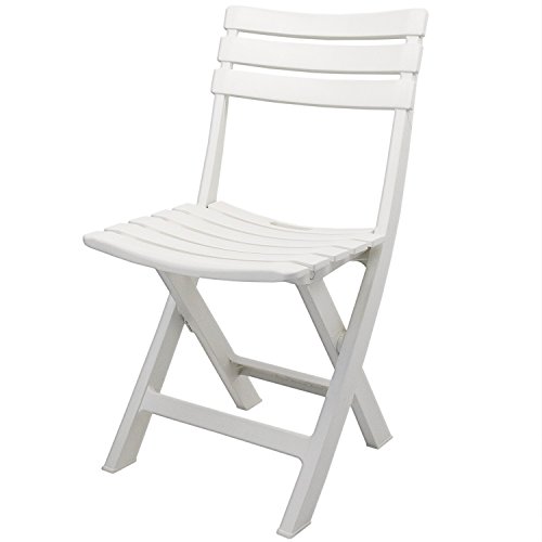 Multistore 2002 Gartenstuhl Klappstuhl Campingstuhl Klappsessel Klappbar Balkonmöbel Gartenmöbel Terrassenmöbel Campingmöbel Kunststoff - Weiss von Multistore 2002