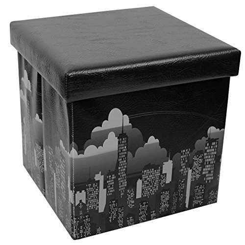 Multistore 2002 Klappbarer Polsterhocker 38x38x38cm Kunstleder Hocker Klapphocker Sitzwürfel Sitzhocker Aufbewahrungsbox Motiv NY City Multistore 2002 Klappbarer Polsterhocker 38x38x38cm Kunstleder Hocker Klapphocker Sitzwürfel Sitzhocker Aufbewahrungsbox Motiv NY City von Multistore 2002