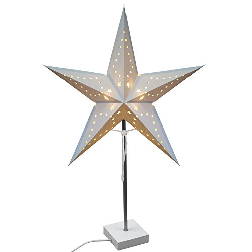 Multistore 2002 Sternlampe mit Ständer, 1x E14, Tischlampe Tischleuchte Faltstern Leuchtstern mit Fuß Weihnachtsstern von Multistore 2002