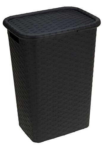 Wäschekorb Wäschebox in Flecht Rattan Optik 65 Liter - anthrazit - Wäschetruhe Wäschekorb von Multistore 2002