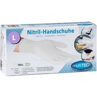 Nitril Einmalhandschuhe 100er, Größe L - Weiß Nitril Einmalhandschuhe 100er, Größe L - Weiß von Multitec