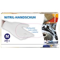 Nitril-Einweghandschuhe, Weiß, Größe M - 200er Set von Multitec