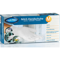Nitril-Einweghandschuhe, Weiß, Größe M - 50er-Pack Nitril-Einweghandschuhe, Weiß, Größe M - 50er-Pack von Multitec