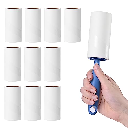 Fusselrolle, Extra klebrige Lint Roller zur Entfernung von Fusseln und Tierhaaren von Kleidung, Haaren, Katzenhaaren, Hundehaaren - 60 Blatt/Rollen (12 Rollen mit 2 Abroller) von MumdoYAL
