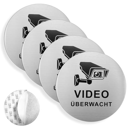 Mumjooyi Videoüberwachung Schild Achtung Videoüberwachung Schild 4 Stück Aluminium Hinweisschild Videoüberwachung Selbstklebend Gebürstete Aluminium oberfläche Rund 10cm für Zuhause Outdoor Mumjooyi Videoüberwachung Schild Achtung Videoüberwachung Schild 4 Stück Aluminium Hinweisschild Videoüberwachung Selbstklebend Gebürstete Aluminium oberfläche Rund 10cm für Zuhause Outdoor von Mumjooyi
