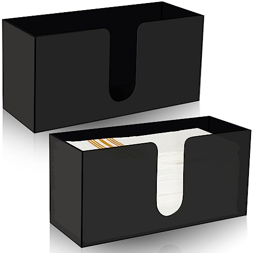 Mumufy Papierhandtuchspender, Papierhandtuchspender, Serviettenhalter, mehrfach gefaltet, Einweg-Papierhandtuch aus Acryl für Z- oder C-Falz, Schwarz, 2 Stück von Mumufy