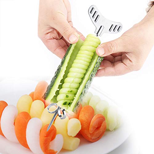 2 Stück kartoffelspiralenschneider, Kartoffel Spiralschneider Edelstahl, Spiralschneider Gemüse Manuell für Gemüse, Obst, Chips, Gurken, Karotten, Geschenk 2 Stück kartoffelspiralenschneider, Kartoffel Spiralschneider Edelstahl, Spiralschneider Gemüse Manuell für Gemüse, Obst, Chips, Gurken, Karotten, Geschenk von Mumusuki
