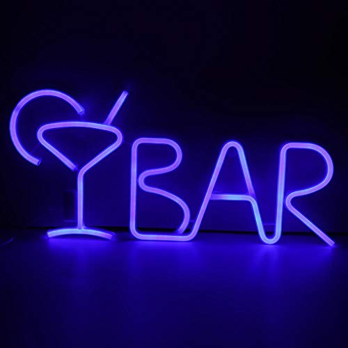 Mumusuki BAR Buchstaben geformte Dekoration Lampe LED Neonlicht Shop Zeichen Licht für Party Bar Home Schlafzimmer Dekor(Blau) von Mumusuki