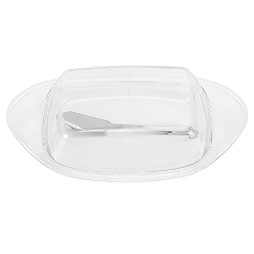 Butterdose,Schiffsförmige Butterschneidebox mit Schneidemesser und Deckel Käsebehälter in Lebensmittelqualität für die Küche(transparent) von Mumusuki