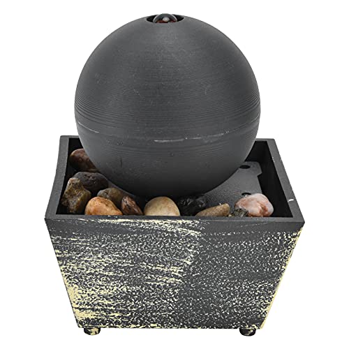 Desktop-Brunnen, 3V USB Indoor-Entspannungs-Tisch-Ball-Brunnen mit LED-Licht und Dekorationssteinen Tisch-Brunnen für Home-Office-Dekor von Mumusuki