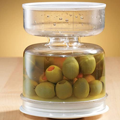 Gurkenglas, Oliven und Gurken-Sanduhrglas Getrennt Vom Wet and Dry Pickle Separator Flip Jar Wet Dry Dispenser von Mumusuki