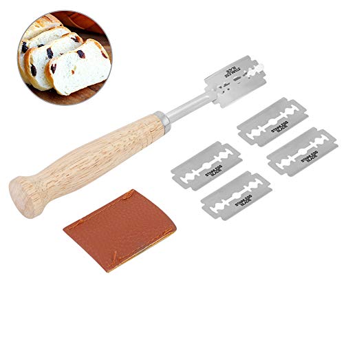 Handgefertigtes Brot Lame, Küchenbrotmesser aus Edelstahl mit 5 Klingen zum Schneiden von Brotkäsekuchen von Mumusuki