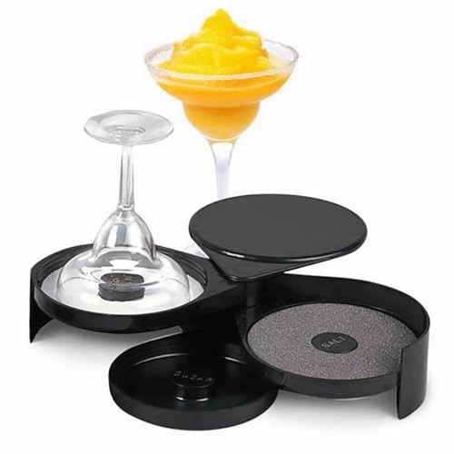 Margarita Salz-Rimmer-Set, 1 Packung 3-stufiger Zucker-Salz-Rimmer Lime Bar Glas-Rimmer für Margarita und Cocktail, Barkeeper-Werkzeug, Salzbox Gewürzbehälter Schwarz von Mumusuki