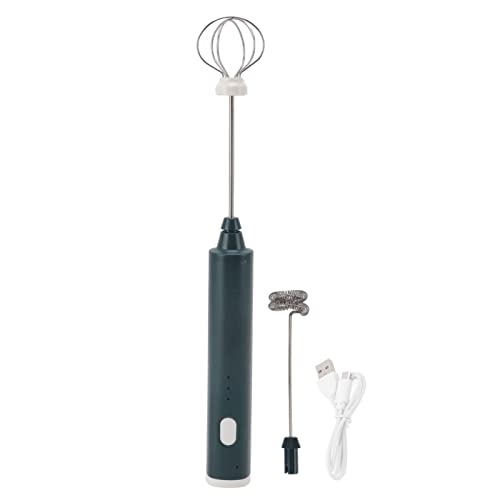 Elektrische Milchaufschäumer, Handheld Milchschäumer Stab mit 2 Schneebesen-Köpfen, Wiederaufladbarer Mini-Kaffeemixstab, für Eiern, Butter, Milch, Kaffee, Latte, Cappuccino, Geschenkideen von Mumusuki