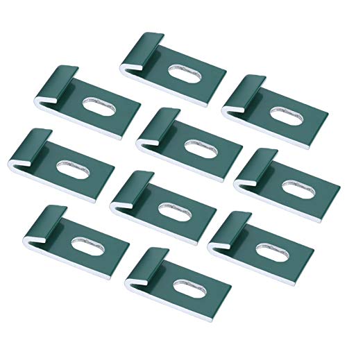 Mumusuki 10-teilige Basisclips-Hakenbefestigungselemente Befestigen die Weastresistenten Basisklammern des Aluminium-Gewächshaus-Fixierungskits (GREEN) von Mumusuki