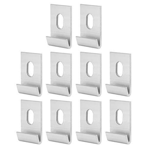 Mumusuki 10-teilige Basisclips-Hakenbefestigungselemente Befestigen die Weastresistenten Basisklammern des Aluminium-Gewächshaus-Fixierungskits (SILVER) von Mumusuki