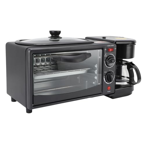 Mumusuki 10L Frühstücksofen, 1050W Arbeitsplatte Toasterofen, 100 ° C Bis 230 ° C Temperaturvereinbart, Edelstahl- und ABS -Konstruktion (455 X 195 X 190 mm) (EU-Stecker 220V) von Mumusuki