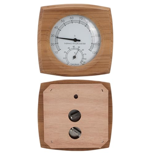 Mumusuki 2-in-1 Thermo-Hygrometer Thermometer Hygrometer Dampfbad Saunaraum Zubehör Für Saunaraum Wand Dekorativ von Mumusuki