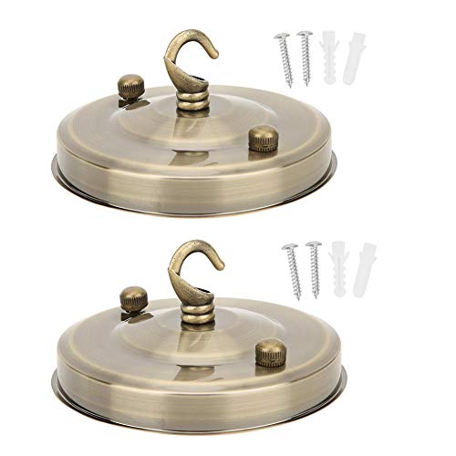 Mumusuki 2PCS Eisen Kronleuchter Hängende Platte Haken Deckenleuchte Baldachin Vogelkäfig Laterne Haken Kristall Lampensockel Dekoration DIY Fitting Zubehör(Bronze) von Mumusuki